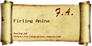 Firling Anina névjegykártya